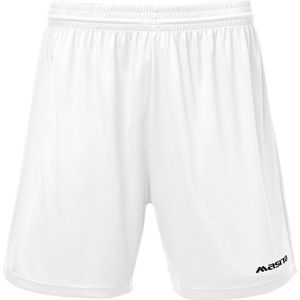 Masita | Voetbalbroekje Heren Kort met Binnenbroek - Unisex Sportbroekje Dames - Vochtregulerend & Stevig - Wit - 128