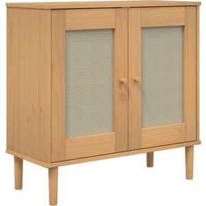 vidaXL - Dressoir - SENJAx35x80 - cm - rattan - look - massief - grenenhout - bruin