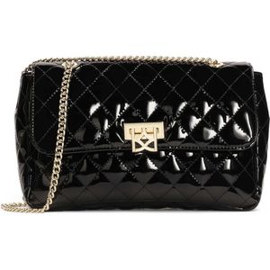 Lacquered quilted chain handbag