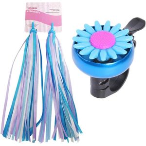 Fietsbel Bloemen Patroon met Stuur Streamers en Kwastjes - Kinderen Fiets Accessoires stuurslingers