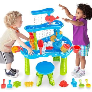 Watertafel - Zandtafel - Speeltafel voor Kinderen - Activiteiten Tafel voor Baby en Kinderen - Blauw met Groen