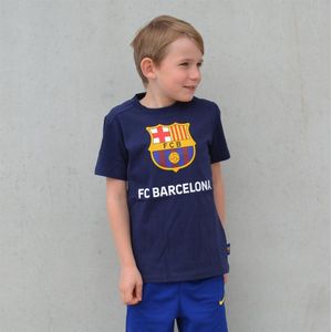 FC Barcelona T-shirt logo - kinderen - 8 jaar (128) - blauw