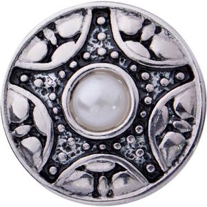 Quiges - Dames Click Button Drukknoop 18mm Schild Parel Kern - EBCM356