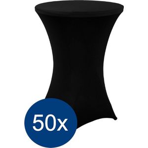 Statafelrok Zwart 80cm 50x – ∅80x110 cm | Geschikt voor Horeca, Evenementen, Feesten & Trouwerijen | Statafelhoes Stretch | Tafelrok | Set van 50 | Tafelrokkenshop.nl