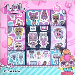 L.O.L. Suprise Stickerbox - 9 rolletjes van 35 x 5,5 cm - Stickers - knutselen