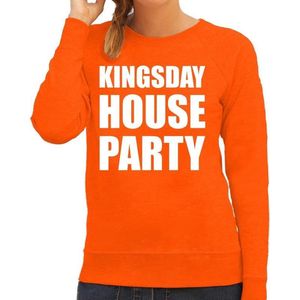 Koningsdag sweater / trui Kingsday house party oranje voor dames - Woningsdag - thuisblijvers / Kingsday thuis vieren XL