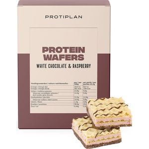 Protiplan | Wafel Witte Chocolade Framboos | 10 x 20,55 gram | Koolhydraatarme Wafel