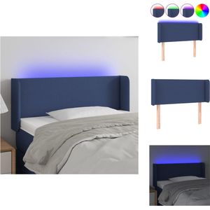 vidaXL Hoofdbord - LED - Verstelbare Hoogte - Duurzaam - Comfortabele Ondersteuning - Snijdbare LED-strip - Blauw - 103 x 16 x 78/88 cm - IP65 - Met Schaarsymbool - 1x hoofdbord - 1x LED-strip - Bedonderdeel