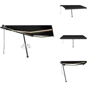 vidaXL Uitschuifbare Luifel - Uitschuifbare Luifels - Uittrekbare Luifel - Uittrekbare Luifels - Luifel automatisch met LED en windsensor 450x350 cm antraciet