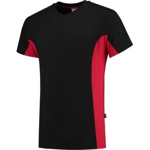 Tricorp T-shirt Bicolor Borstzak 102002 Wit / Donkergrijs  - Maat M
