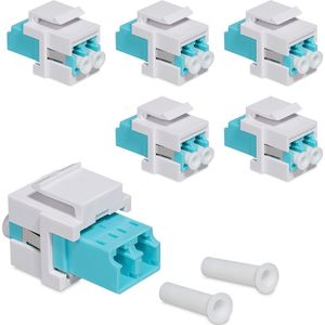 kwmobile 6x optische LC connector -Multimode vezelschakelaar - LC-vezelconnector - Aansluiting voor LC-duplexkabel op patchpaneel