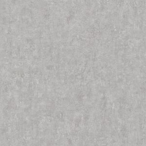 Pleister-look behang Profhome 386935-GU vliesbehang hardvinyl warmdruk in reliëf licht gestructureerd in spachtelputz look mat grijs grijs-aluminiumkleurig 5,33 m2