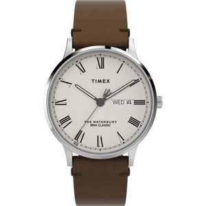 Timex Classic TW2W50600 Horloge - Leer - Bruin - Ø 40 mm