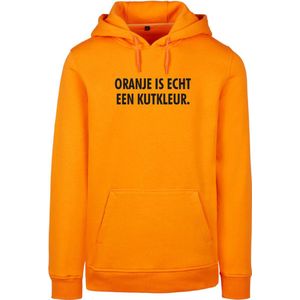 EK Kleding Hoodie oranje S - V - Oranje is echt een kutkleur - voorkant - soBAD. | Oranje hoodie dames | Oranje hoodie heren | Oranje sweater | Oranje | EK 2024 | Voetbal | Nederland | Unisex
