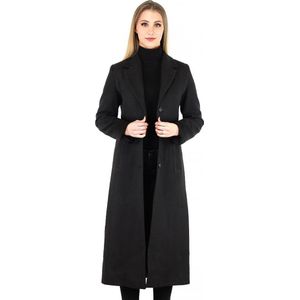 Versano Delfin Dames Lange Mantel Manteljas Winterjas L - Zwart