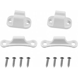 Deurstopper clipkit deurvergrendeling caravan - 2 stuks kunststof deurhouder voor caravans en campers - wit .