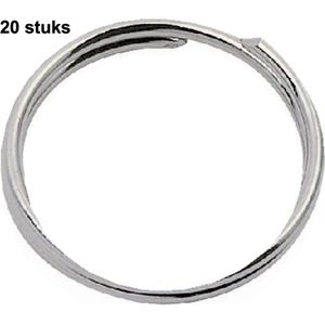 Sleutelring - Ring - 20 stuks - Staal - Vernikkelde sleutelringen - 24mm - Sleutelhanger Ringen - 20 stuks - Universeel