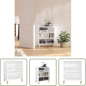 The Living Store Dressoir 57x35x70 cm bewerkt hout wit - Boekenschrank - Dressoir - Meubilair - Woonkamerinrichting - Wit Meubel