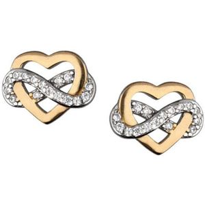 Zilver Oorbellen met Zirkonia - Zilveren Oorbellen Infinity Hart - Infinity Love Stud Earrings - Amona Jewelry