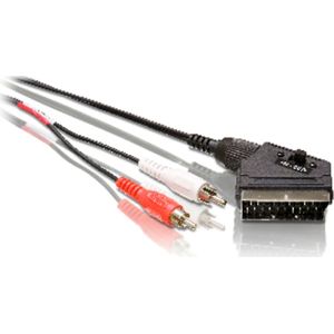 Philips Scart (m) - Tulp stereo 2x RCA (m) audio kabel / zwart - 1,5 meter