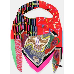 MUCHO GUSTO® Zijden Sjaal Multicolor Patchwork