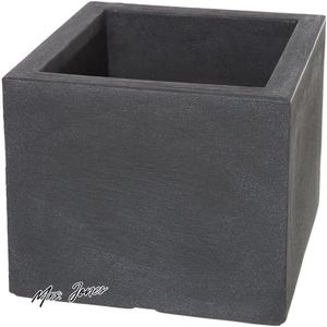 Mrs. Jones Palermo Plantenbak lichte kunststof pot leisteen-look antraciet- 50 x 50 x 40 cm binnen en buiten vorstbestendig. .