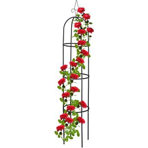 Relaxdays plantensteun 200 cm - hoog - zwart - steun voor klimplanten - rankhulp - staal