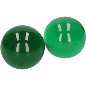 2x Knikkers groen 6 cm - Glazen knikkers speelgoed voor kinderen