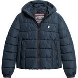 Superdry Hooded Spirit Sports Puffer Dames Jas - Deep Navy - Maat M