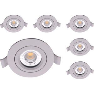 Lage inbouwspots - 6-pack - Wit - 5W - Dim to warm - IP54 waterdicht - Spotjes inbouw