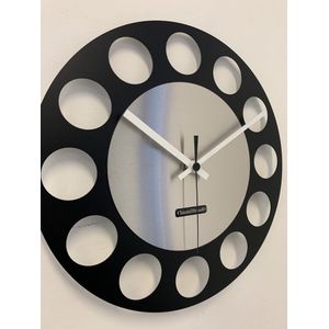 Wandklok CHANTALBRANDO -- BLACK & SILVER TORNADO 34 -- MODERN DESIGN --