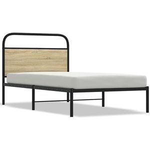 vidaXL - Bedframe - zonder - matras - bewerkt - hout - sonoma - eikenkleur - 100x190cm