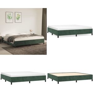 vidaXL Bedframe zonder matras 200x200 cm fluweel donkergroen - Bedframe - Bedframes - Slaapmeubel - Bedbodem