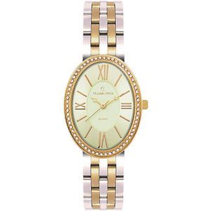 ClaudiaKoch CK 219325 Two-Tone Gold Women Stainless Steel Oval Design Analog watch