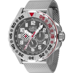 Invicta Racing 47213 Heren Horloge - Waterdicht - Analoog - Quartz Uurwerk - Roestvrij Staal met grijze Wijzerplaat - 48mm