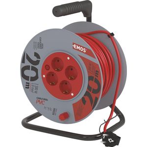 Kabelhaspel 20 m met 4 stopcontacten voor binnengebruik - IP20, 230 V, 2300 W
