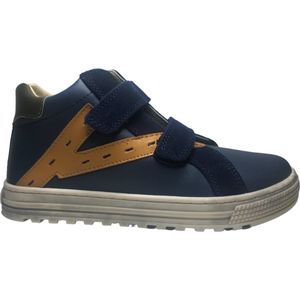 Naturino - mt 27 - velcro's hoge lederen sneakers - Snip High - navy okergeel