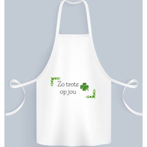 Akyol - collega cadeau Keukenschort - Collega - trots op jou cadeau - geluk cadeau - collega kado - collega afscheid - klavertje vier cadeau - collega cadeautjes verjaardag - leuk kado om te geven - 82 bij 71 cm
