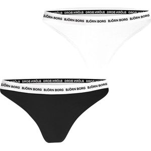 Björn Borg Core Logo - Thongs - Strings - Dames - 2 stuks - Dames - S - Zwart/Wit