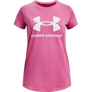 Under Armour UA G SPORTSTYLE LOGO Short Sleeve Meisjes Sportshirt - Roze - Maat 122