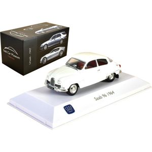 SAAB 96 - 1964 - Wit - 1:43 - Atlas - Modelauto - Schaalmodel - Modelauto - Miniatuurauto - Miniatuur autos