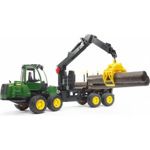 Bruder John Deere 1210E Forwarder met Vier Boomstammen en Grijper Modelvoertuig 02133