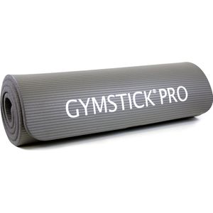 Gymstick Pro Fitnessmat - 160 cm x 60 cm x 1,5 cm - Inclusief trainingsvideo's - Grijs