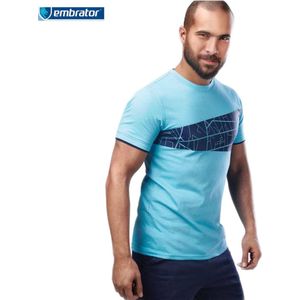 Embrator T-shirt met grafische print turquoise maat XL