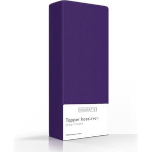 Romanette 100% Luxe Katoen Topper Hoeslaken - Lits-jumeaux (180x200 cm) - Paars
