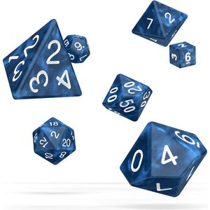 Blauw / Blue Marble RPG set Dobbelstenen Oakie Doakie (7)