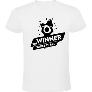 The winner takes it all Heren t-shirt | winaar | geslaagd | grappig | cadeau | Wit