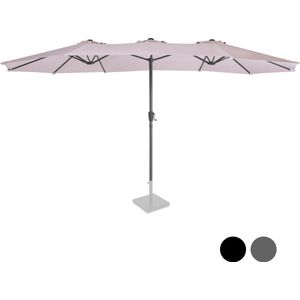 VONROC Premium Parasol Iseo - 460x270cm – Dubbele parasol – Duurzaam - UV werend doek - Beige – Incl. beschermhoes