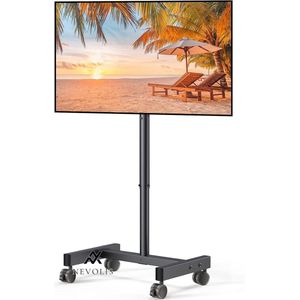 Nevolis TV Stand Roll-Up TV Trolley for 13-50 Inch TV with 30 Degree Tilt Universal TV Stand for LED/LCD/OLED TV Height Adjustable TV Stand Load Capacity 14 - Adjustable Height TV Stand - Tilt TV Stand .