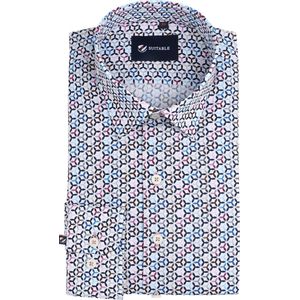 Suitable - Overhemd Print Multicolour - Heren - Maat 43 - Slim-fit